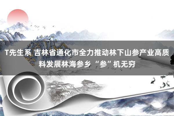 T先生系 吉林省通化市全力推动林下山参产业高质料发展林海参乡 “参”机无穷