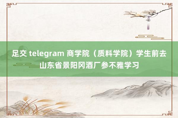 足交 telegram 商学院（质料学院）学生前去山东省景阳冈酒厂参不雅学习